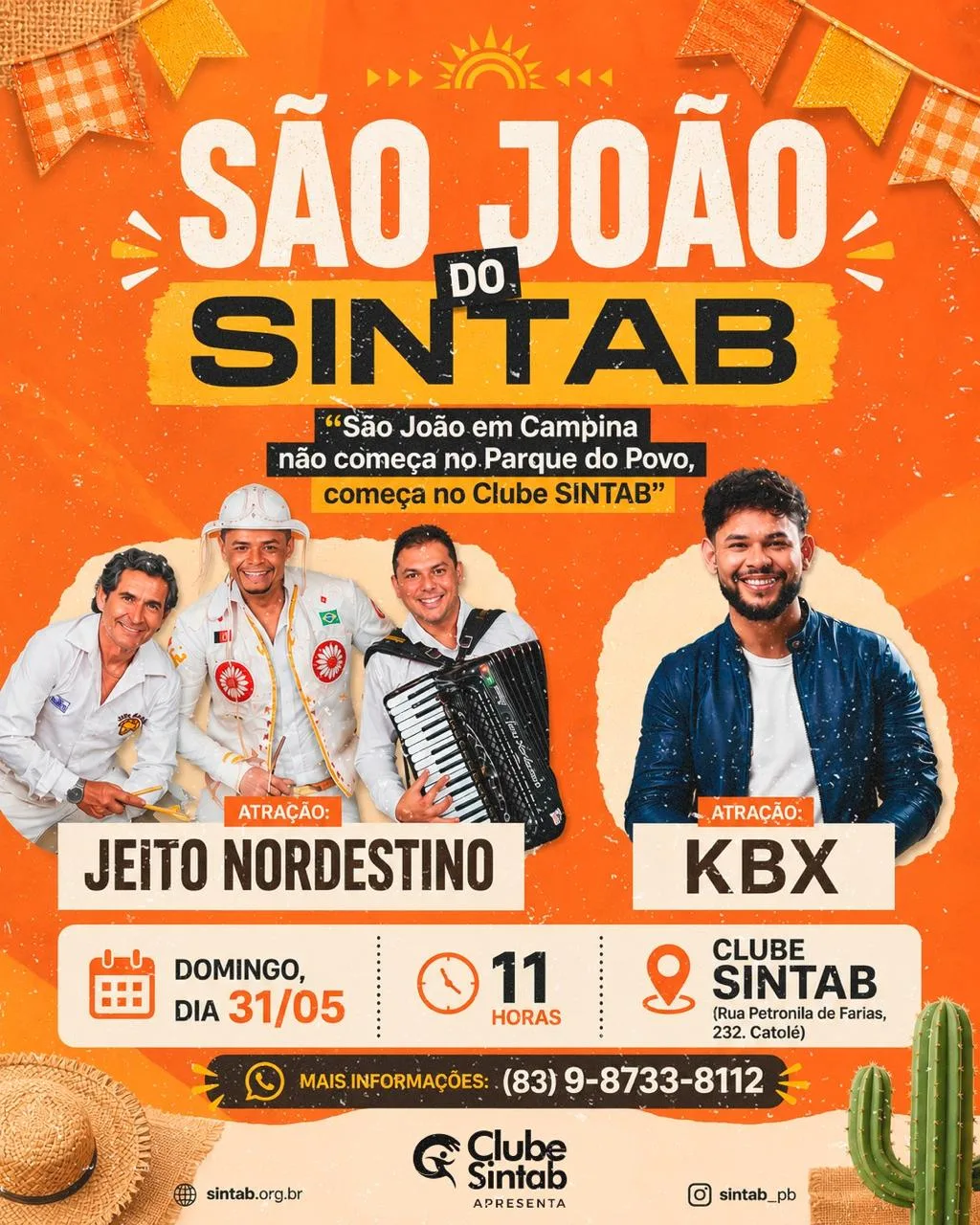 Clube Sintab promove esquenta junino com forró, cultura nordestina e grandes atrações em Campina Grande