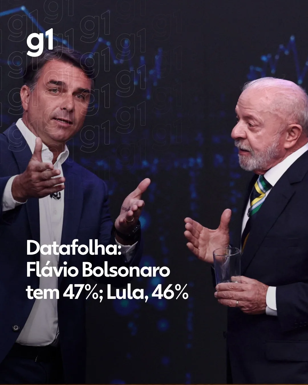 Datafolha: Flávio Bolsonaro tem 47%; Lula, 46%