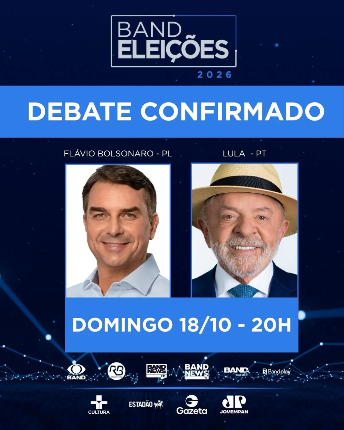 Debate confirmado  domingo 18/10 - 20h