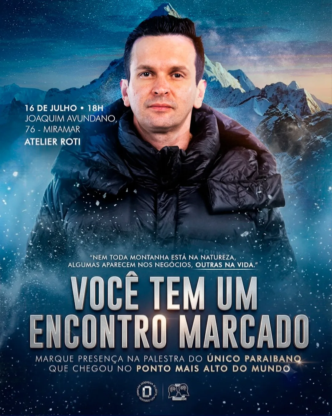 Empresário paraibano Adalberto Neto compartilha experiência no topo do Everest em palestra nesta quarta-feira