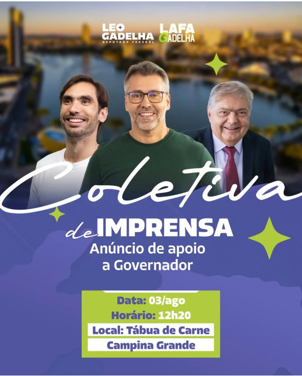 Família Gadelha prepara coletiva para anunciar apoio a Lucas Ribeiro