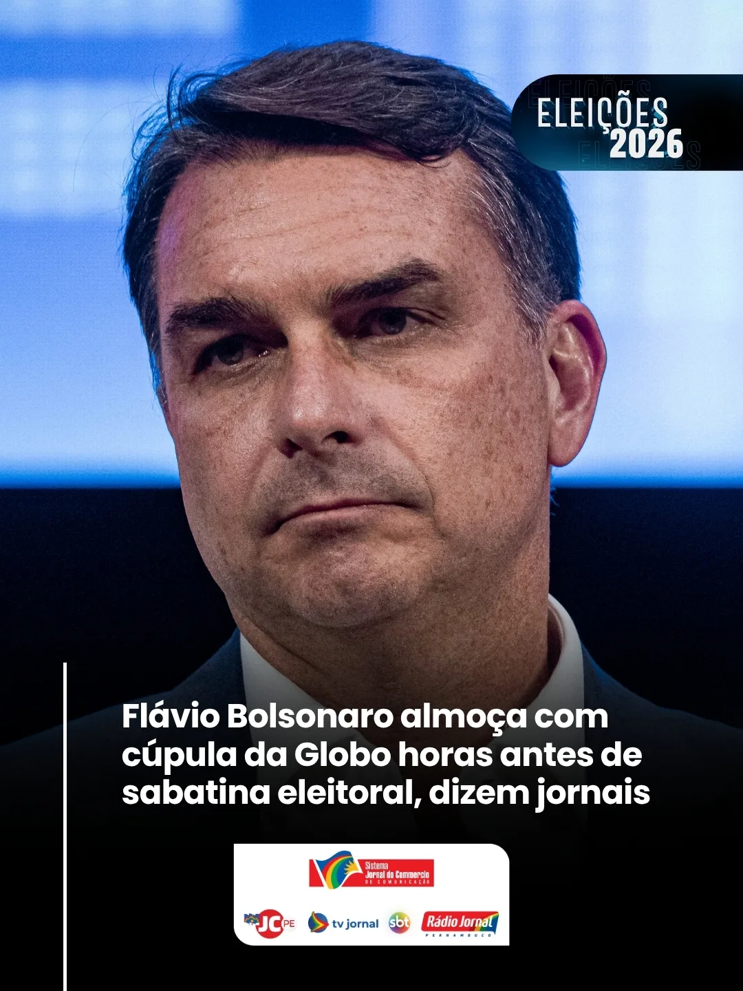 Flávio Bolsonaro almoça com cúpula da Globo horas antes de sabatina eleitoral, dizem jornais
