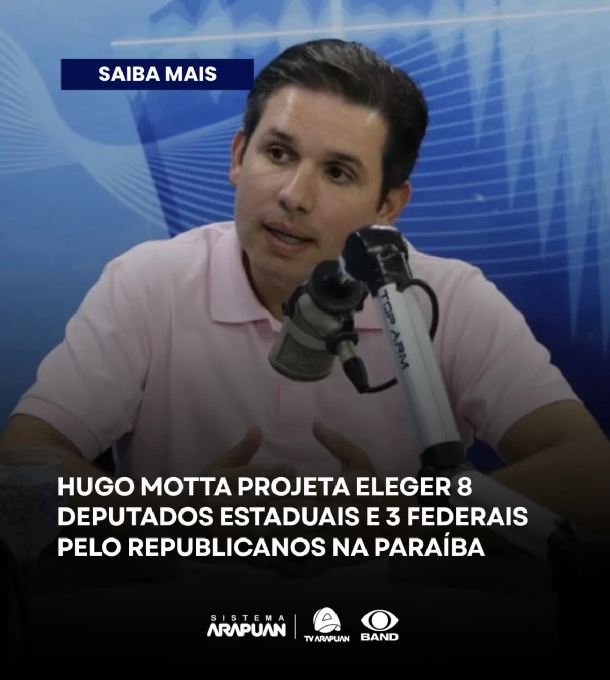HUGO MOTTA PROJETA ELEGER 8 DEPUTADOS ESTADUAIS E 3 FEDERAIS PELO REPUBLICANOS NA PARAÍBA