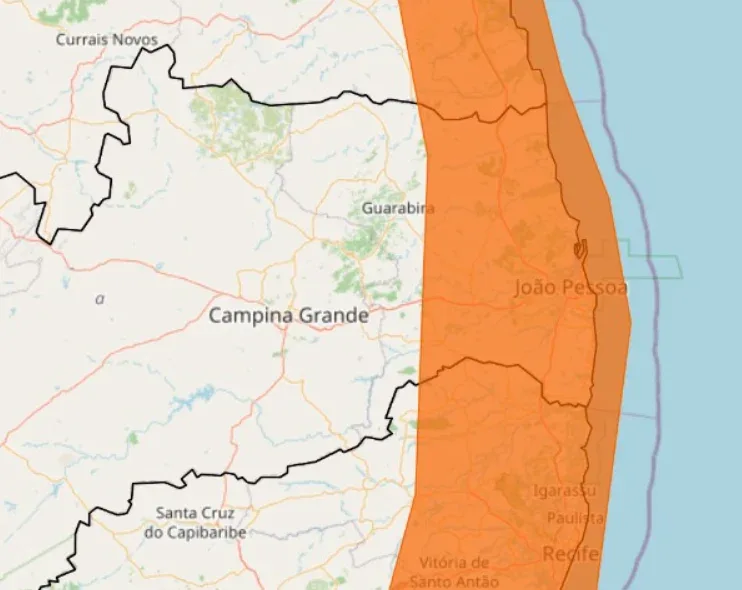 Inmet emite alerta laranja para chuvas intensas em 43 municípios da Paraíba - VEJA LISTA