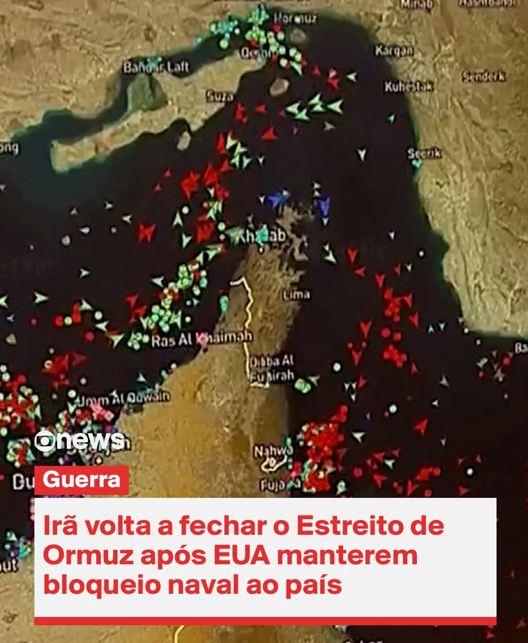 Irã volta a fechar o Estreito de Ormuz após EUA manterem bloqueio naval ao país