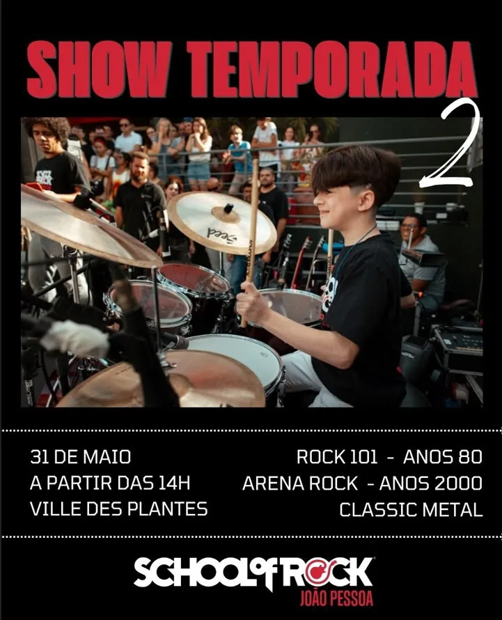 João Pessoa recebe “Show Temporada 2” da School of Rock neste domingo