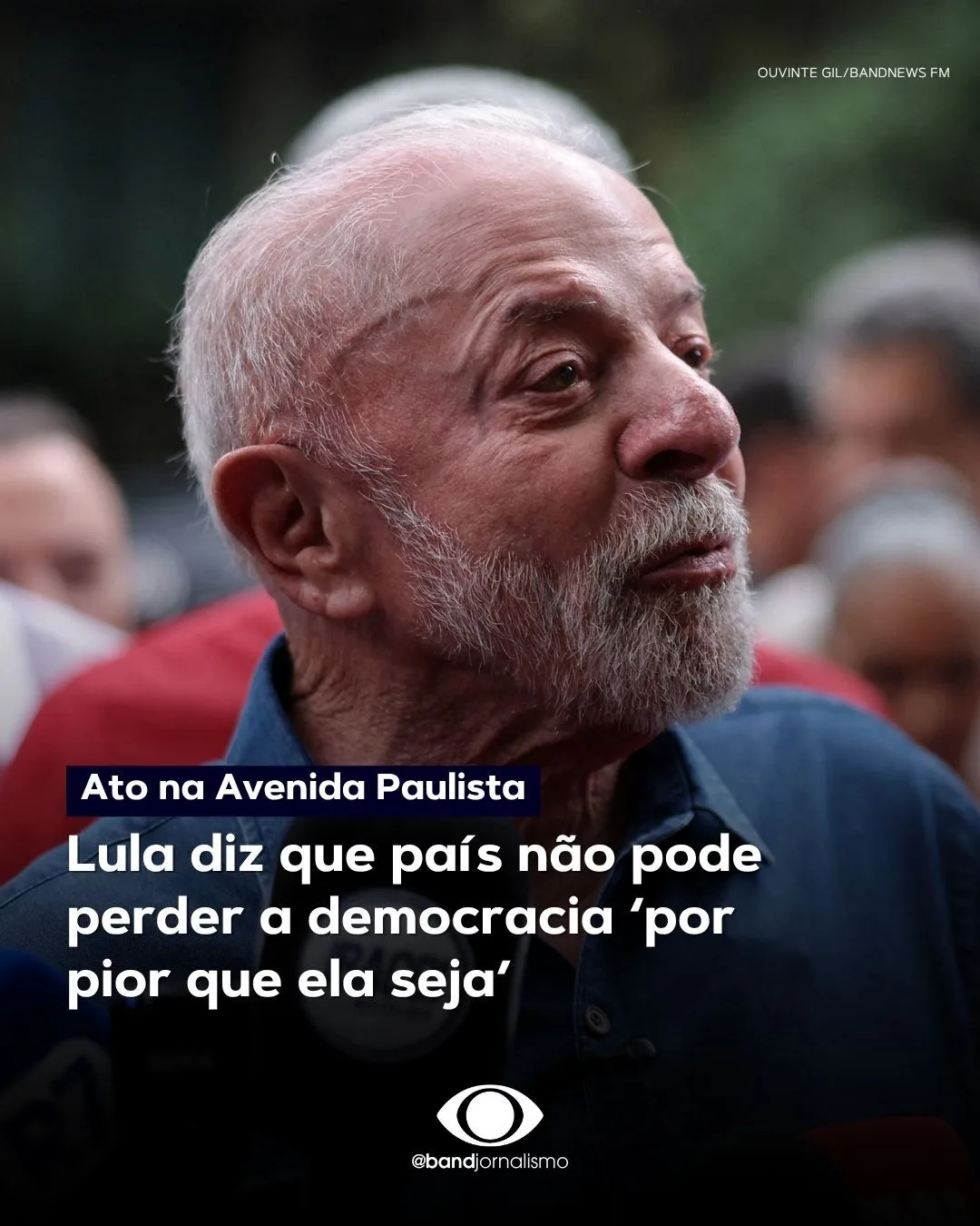 Lula diz que país não pode perder a democracia "por pior que ela seja"