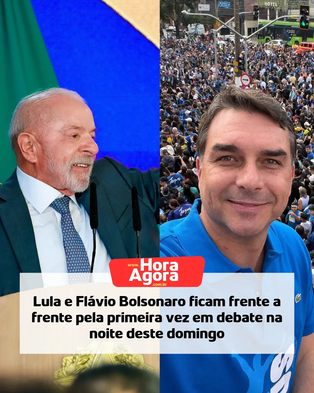 Lula e Flávio Bolsonaro ficam frente a frente pela primeira vez em debate na noite deste domingo
