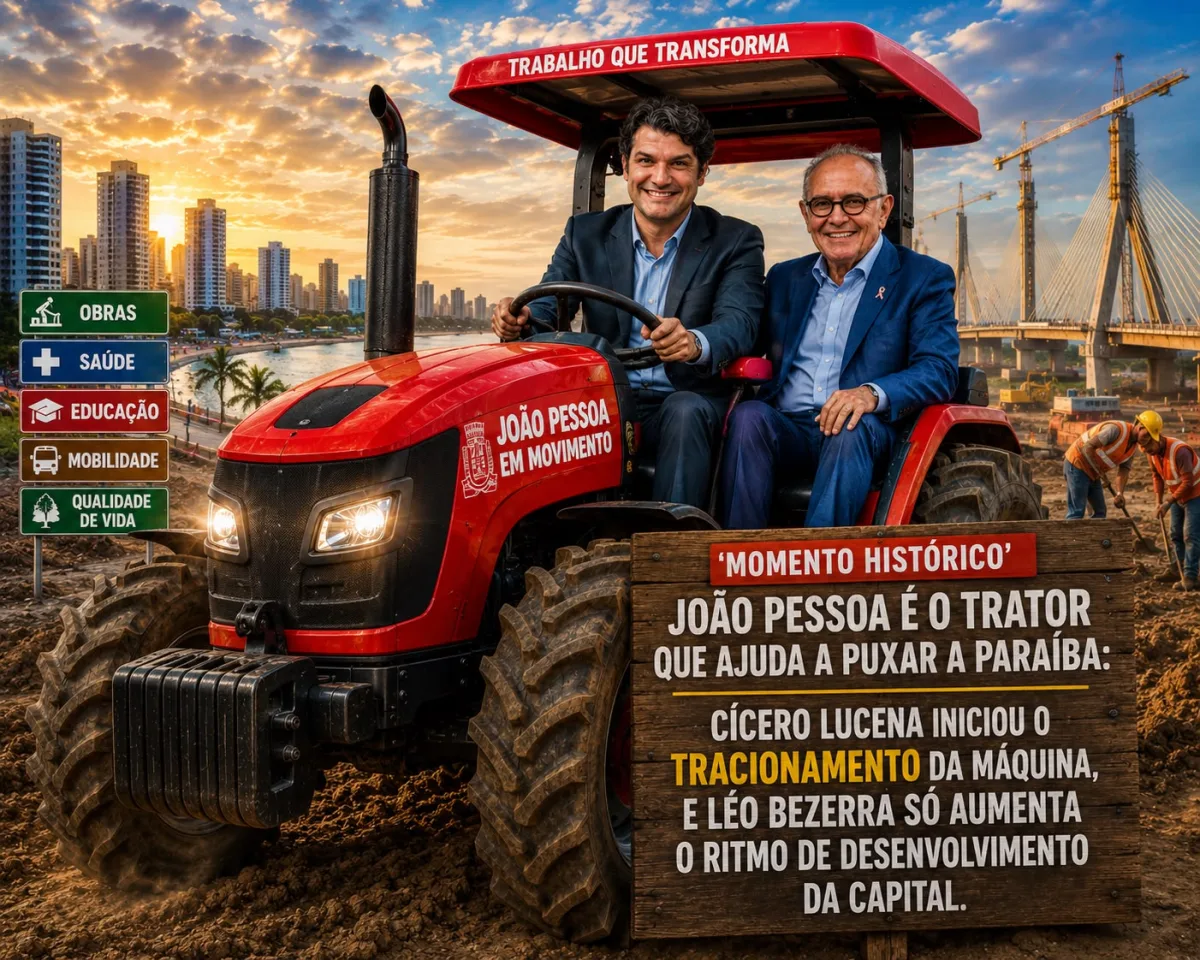 OPINIÃO - MILTON FIGUEIRÊDO  'MOMENTO HISTÓRICO' - JOÃO PESSOA É O TRATOR QUE AJUDA A PUXAR A PARAÍBA: CÍCERO LUCENA INICIOU O TRACIONAMENTO DA MÁQUINA, E LÉO BEZERRA SÓ AUMENTA O RITMO DE DESENVOLVIMENTO DA CAPITAL