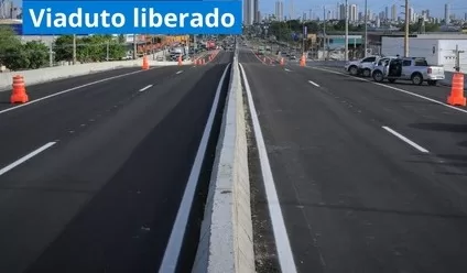 Parte do viaduto de Cabedelo é inaugurada; ministro prevê data da entrega total
