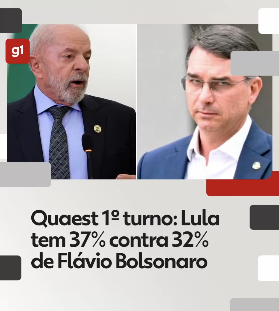 Quaest 1º turno: Lula tem 37% contra 32% de Flávio Bolsonaro