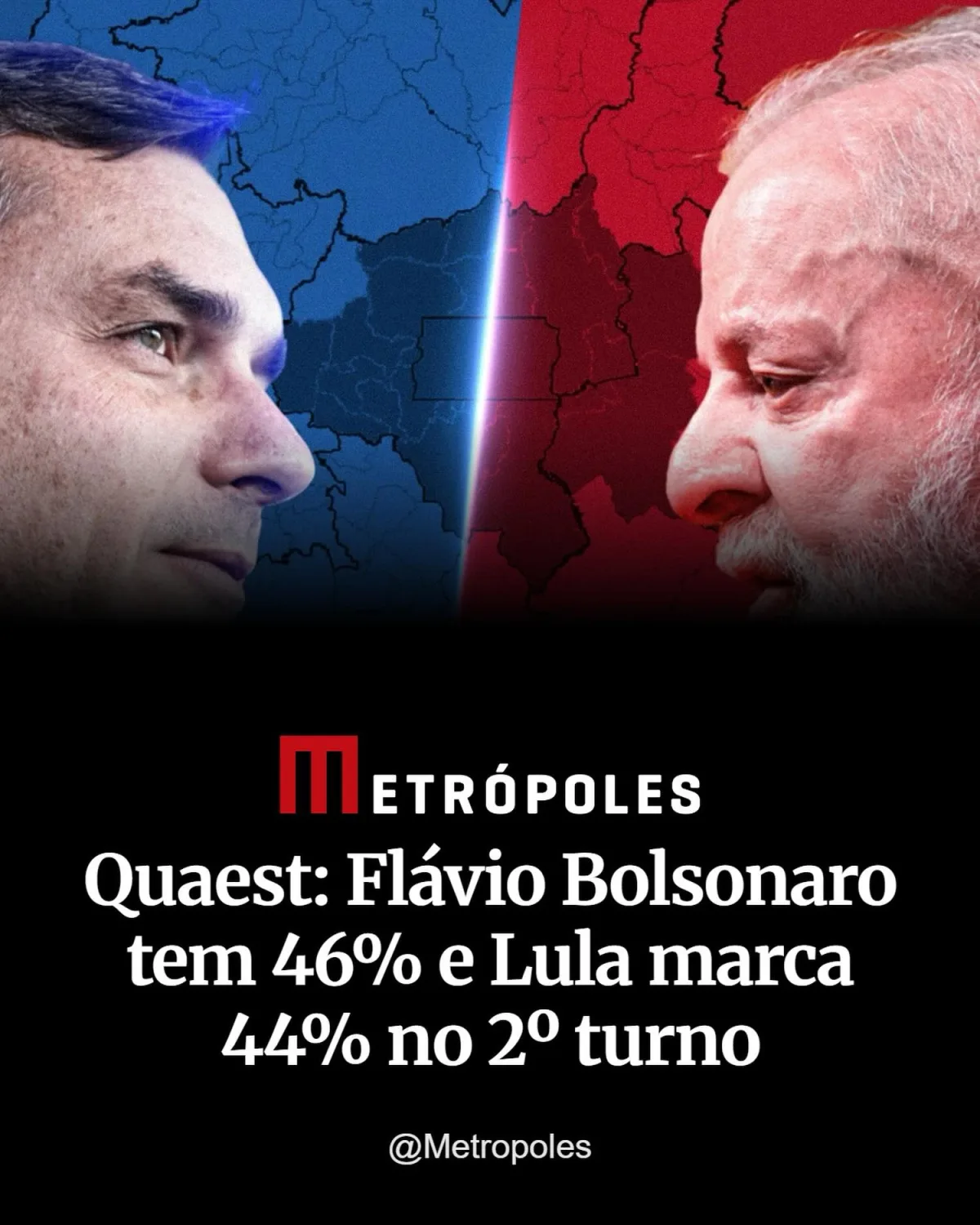 QUAEST: FlÁVIO Bolsonaro tem 46% e Lula marca 44% no 2° turno