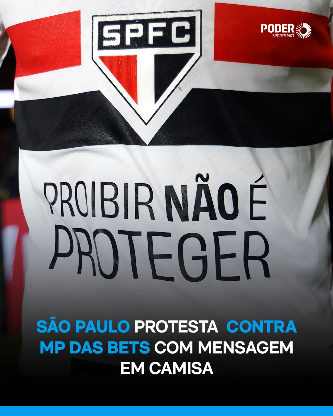 São Paulo protesta contra MP das bets com mensagem em camisa