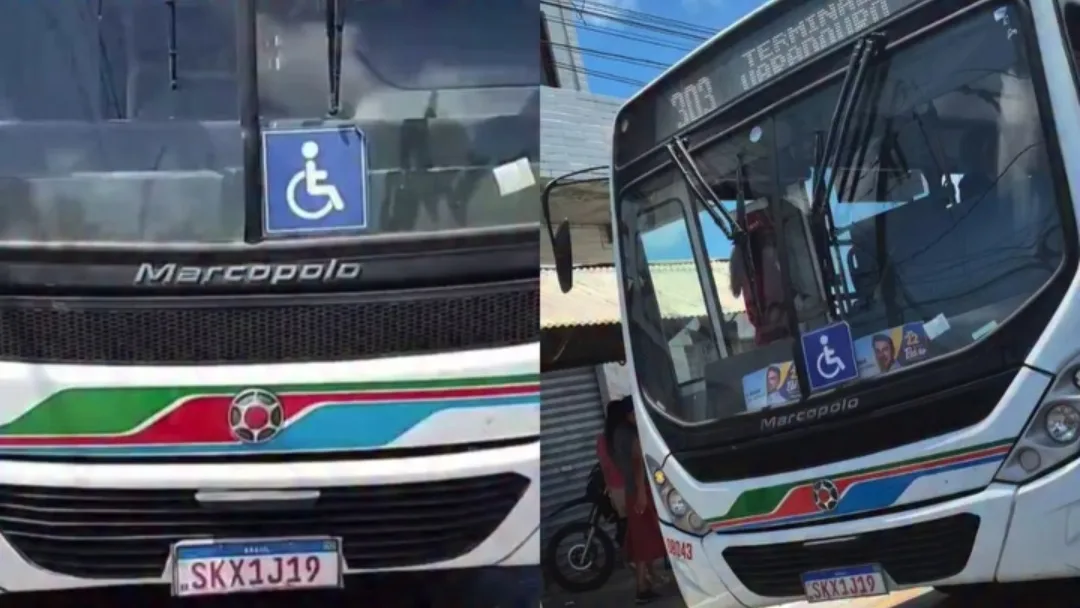 Eleitores denunciam ônibus com adesivo de Flávio; Sintur identifica e retira material