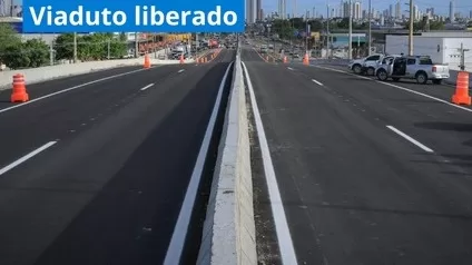 Parte do viaduto de Cabedelo é inaugurada; ministro prevê data da entrega total