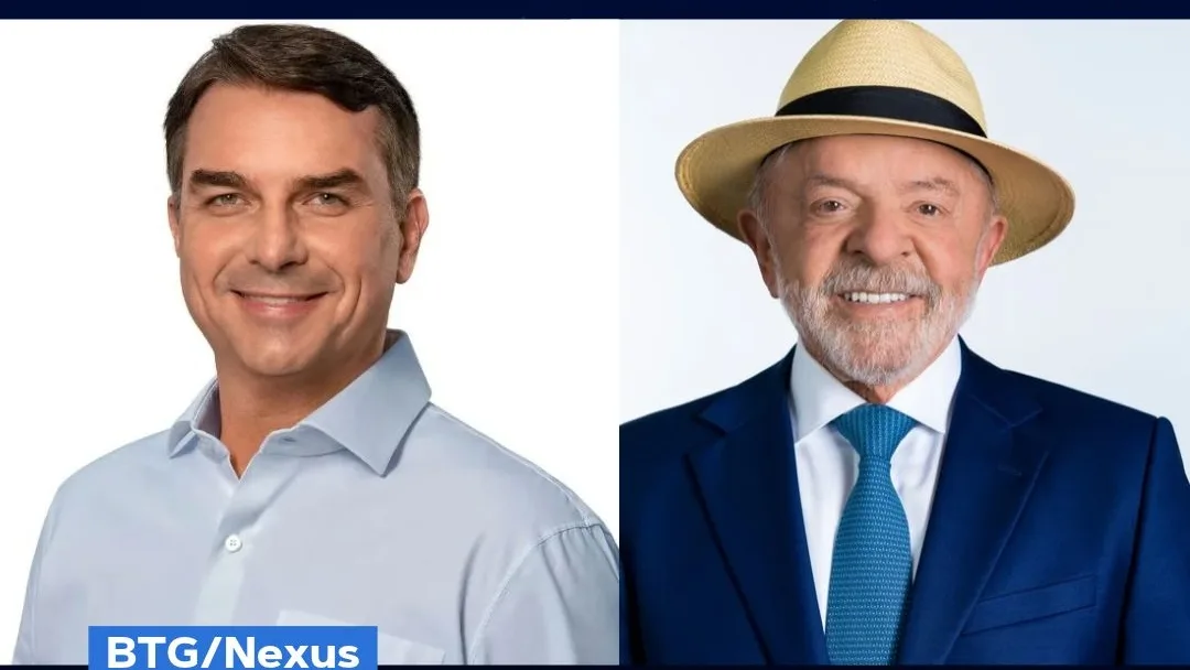 Votos válidos: Flávio  Bolsonaro tem 50,3%; Lula tem 49,7%.