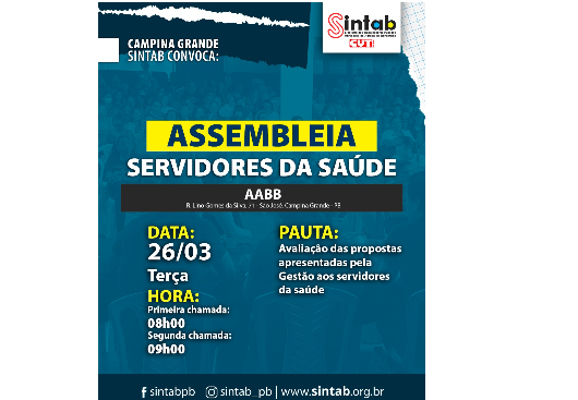 SERVIÇO PÚBLICO: AMANHÃ em Campina Grande, Assembleia da Saúde