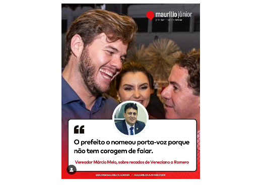 MAURÍLIO JÚNIOR: 'MÁRCIO MELO ABRE FOGO CONTRA BRUNO CUNHA LIMA'