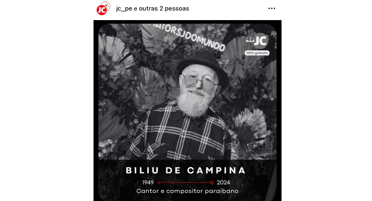 Principais veículos de comunicação do Brasil homenageiam o ÍCONE da Paraíba