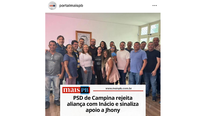 PSD de Campina rejeita aliança com Inácio e sinaliza apoio a Jhony — Mais PB