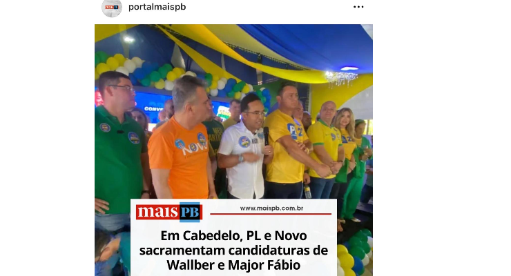 Em Cabedelo, PL e Novo sacramentam candidaturas de Wallber e Major Fábio — Mais PB