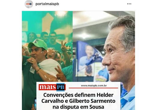 Convenções definem Helder Carvalho e Gilberto Sarmento na disputa em Sousa — Mais PB