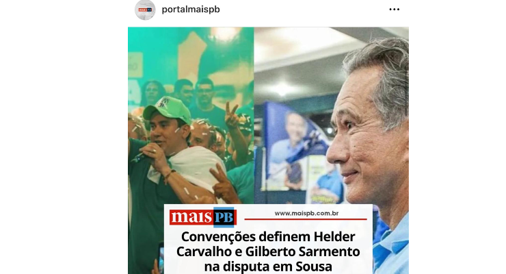 Convenções definem Helder Carvalho e Gilberto Sarmento na disputa em Sousa — Mais PB