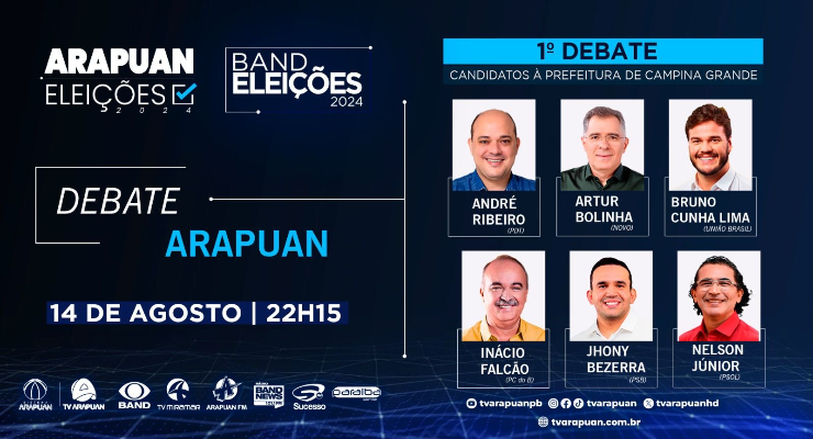 Sistema Arapuan realiza primeiro debate entre candidatos à prefeitura de Campina Grande