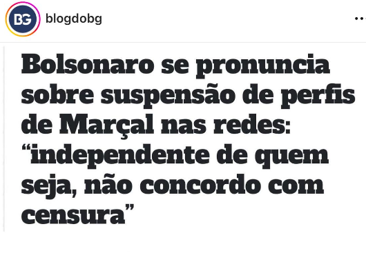 Bolsonaro se pronuncia sobre suspensão de perfis de Marçal nas redes: ‘independente de quem seja, não concordo com censura’ — Blog do BG