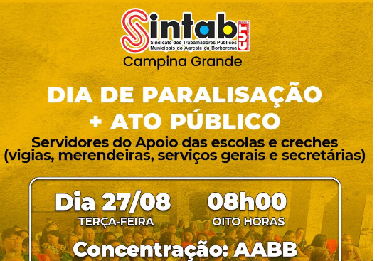 SERVIÇO PÚBLICO: PARALISAÇÃO - SINTAB