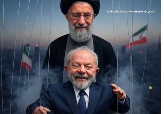Ministro de Israel associa Lula à marionete do Irã em imagem de IA: "Apoiador do Hamas"