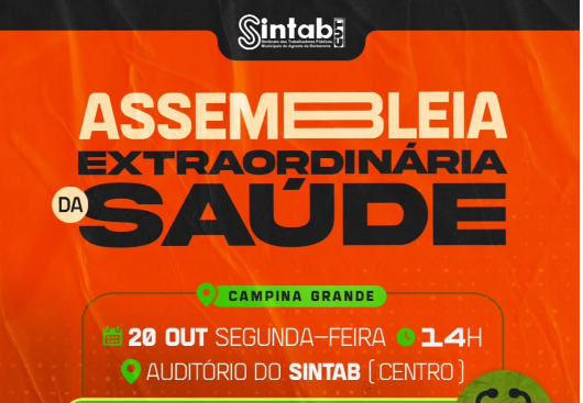 SERVIÇO PÚBLICO: ASSEMBLEIA EXTRAORDINÁRIA - SINTAB