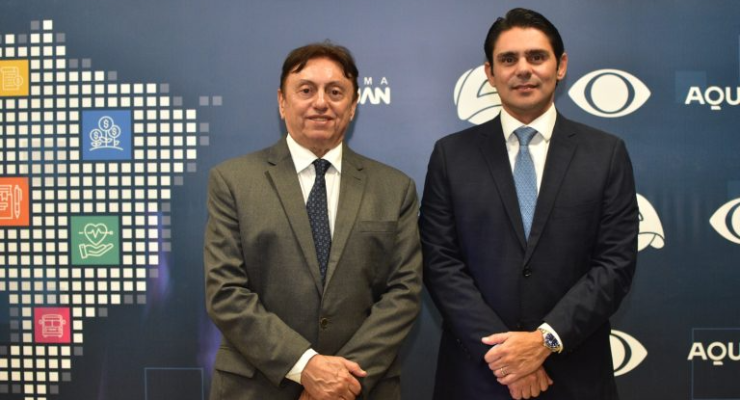 Lado direito o presidente do Sistema Arapuan de Comunicação, João Gregório e lado esquerdo CEO Daniel Nobre