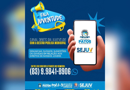 Prefeitura de Patos lança programa “Fala Juventude” e amplia diálogo com jovens por meio da tecnologia