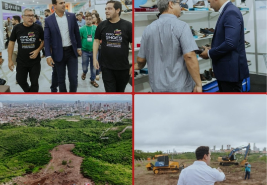Em Campina Grande: vice-governador inspeciona prolongamento da Floriano Peixoto e participa da Expo Shoes no Centro de Convenções