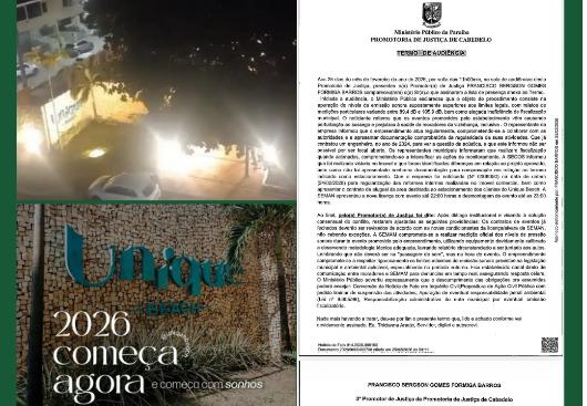 CASO UNIQUE BEACH: DENUNCIA DIZ QUE CASA DE SHOWS ESTARIA DESCUMPRINDO ACORDO FIRMADO COM O MINISTÉRIO PÚBLICO DA PARAÍBA E PROMOTOR PODERÁ PEDIR O FECHAMENTO TOTAL