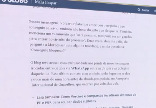Malu Gaspar  Vorcaro falou com Moraes antes de ser preso em 2025 para tentar 'salvar' o Master