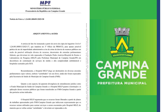 MPF ARQUIVA NOTÍCIA DE FATO SOBRE REPASSE DE EMENDAS AO HOSPITAL HELP, MAS CASO SEGUE NA JUSTIÇA
