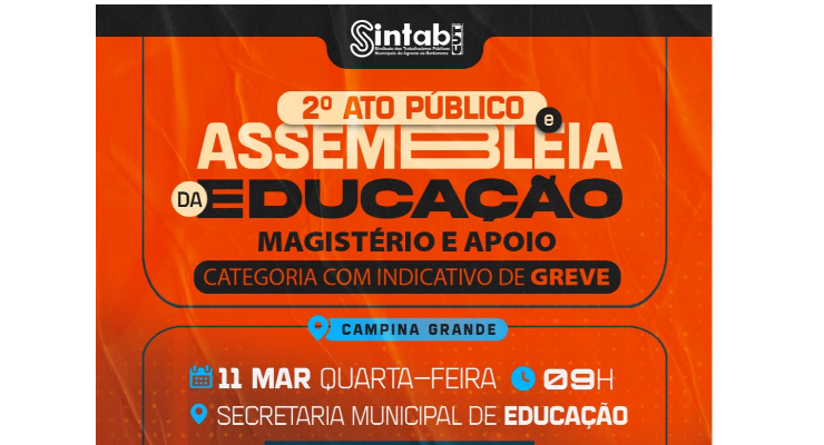 SERVIÇO PÚBLICO: ASSEMBLEIA EDUCAÇÃO - SINTAB