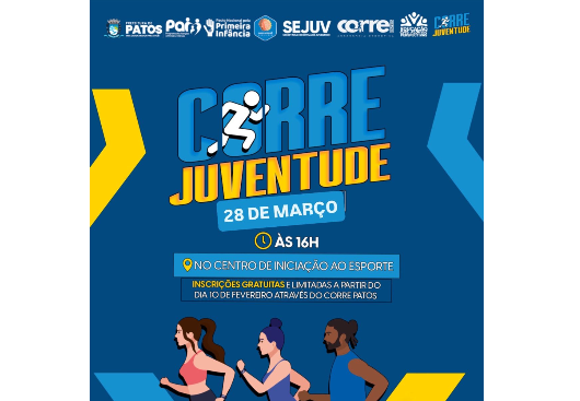 Corre Juventude vai movimentar Patos e incentivar prática esportiva entre jovens