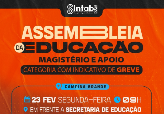 SERVIÇO PÚBLICO: ASSEMBLEIA EDUCAÇÃO - SINTAB